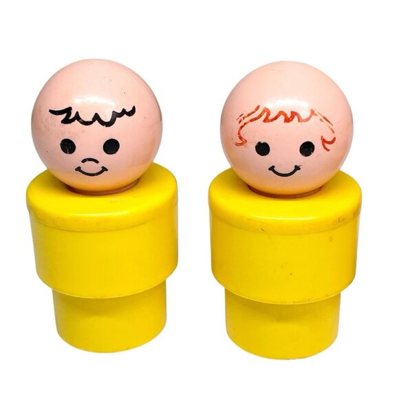 Lot Of 3 1974 Fisher Price Little People Jumbo Yellow Figures 3 1/2" - Picture 2 of 9